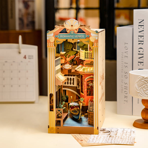 Romantisches Venedig DIY Bücherecke - 3D Holzpuzzle Bausatz