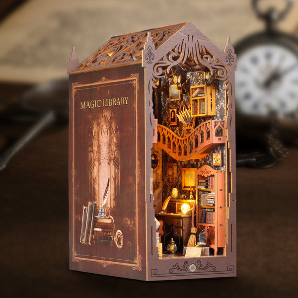 Magic House DIY Bücher-Nische - 3D Holzpuzzle Bausatz