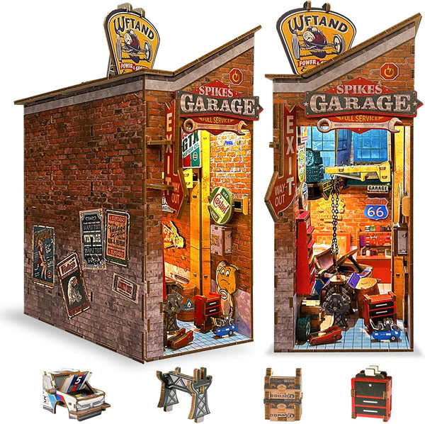 Spike's Garage DIY Bücher-Nische – 3D-Holzpuzzle-Bausatz